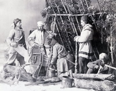 Life of the Trapper i Canada, foto af Nottman, omkring 1890. af William Notman