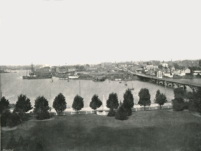 Udsigt fra regeringsbygningerne, Victoria, Canada, 1895. af William Notman and Son