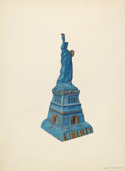 Bank: Frihedsgudinden, ca. 1940. af William O. Fletcher