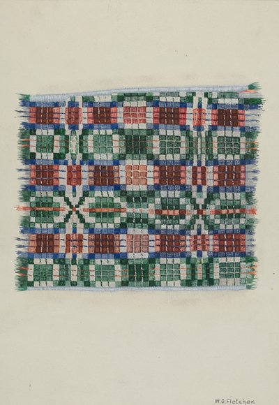Håndvævet betræk, ca. 1937. af William O. Fletcher