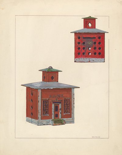 Red School House Bank, ca. 1937. af William O. Fletcher