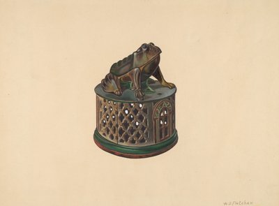 Legetøjsbank: Frø, ca. 1938. af William O. Fletcher