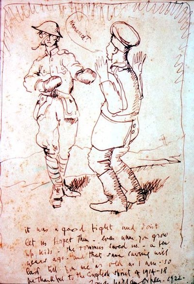 "Det var en god kamp... (tegning) af William Orpen