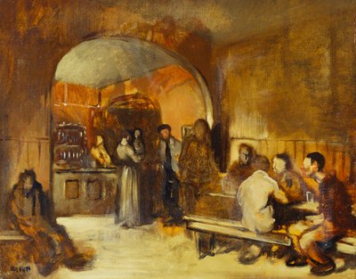 Værtshus interiør af William Orpen
