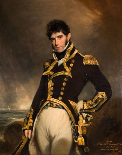Portræt af kaptajn Gilbert Heathcote RN, 1779-1831. af William Owen