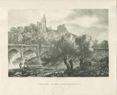 Tutbury Castle - South View: zinkograf og [begyndelsen af det 19. århundrede] af RC