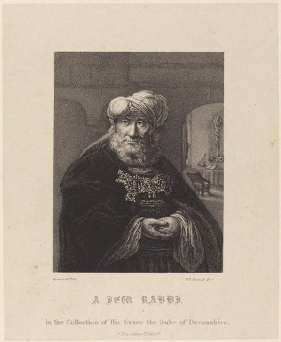 En jødisk rabbiner af William P. Sherlock after Rembrandt van Rijn
