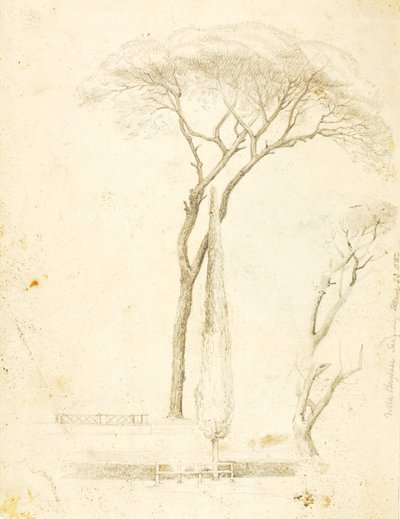 (Studier--Villa Borghese, 2 figurer, etc.) af William Page