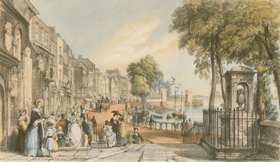 Chelsea med en del af den gamle kirke, og Sir Hans Sloanes grav af William Parrott