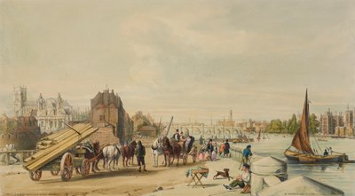 Millbank, Westminster, London, 1840. af William Parrott