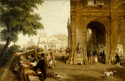 Quai Conti i Paris i 1846 (olie på lærred) af William Parrott