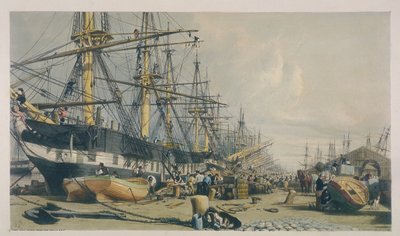 Udsigt over West India Docks fra sydøst, 1840 af William Parrott