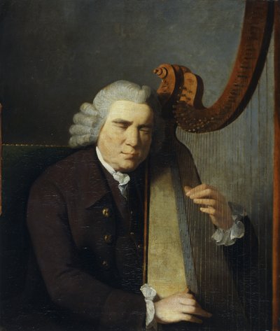 Den blinde harpespiller, John Parry (olie på lærred) af William Parry