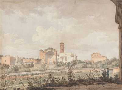 Venus og Roms tempel fra Colosseum af William Pars