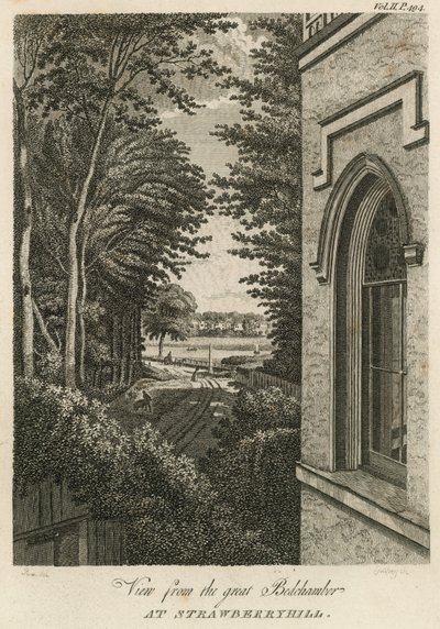Udsigt fra det store Bedchamber ved Strawberry Hill, London af William Pars
