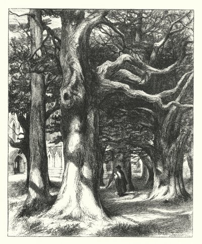 Vejen til kapitelhuset (gravering) af William Paton Burton