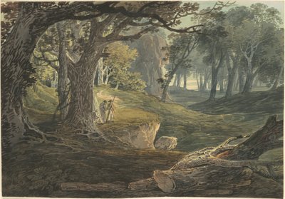Rejsende i en Woodland Glade af William Payne