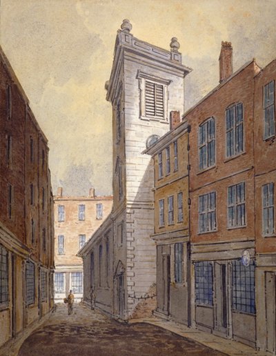 Church of St George Botolph Lane fra George Lane, City of London, c1813 af William Pearson