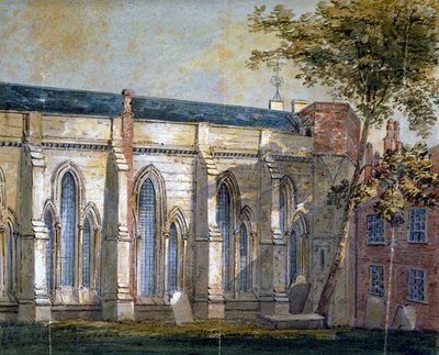 Udsigt over Temple Church, London, c1810. af William Pearson