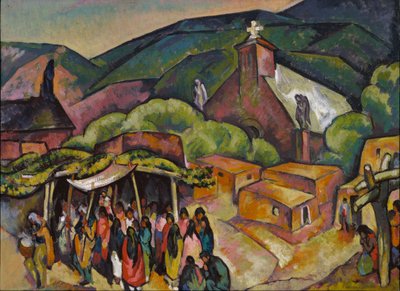 Festdag: San Juan Pueblo, ca. 1921. af William Penhallow Henderson