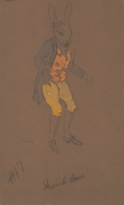Marts Hare-kostumedesign fra Alice-in-Wonderland, 1915. af William Penhallow Henderson