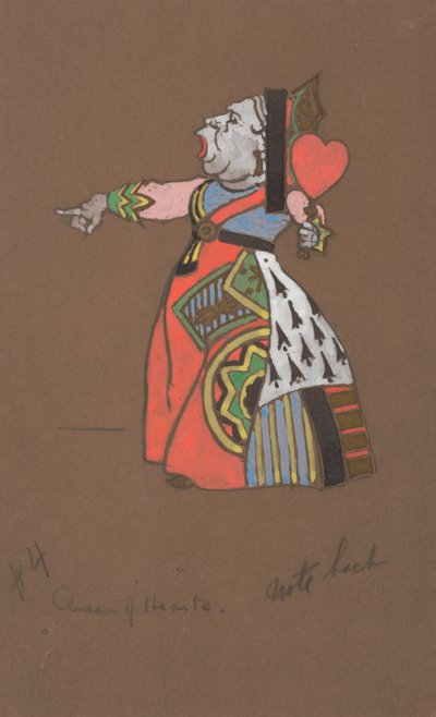 Queen of Hearts kostumedesign til Alice-in-Wonderland. af William Penhallow Henderson