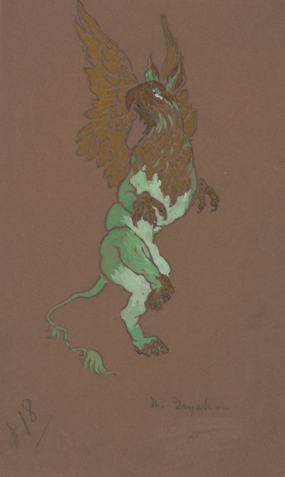 Gryphon-kostumedesignet til Alice-in-Wonderland, 1915. af William Penhallow Henderson