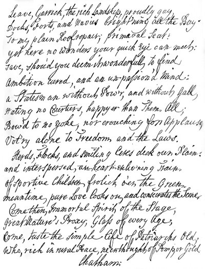 Digt af Lord Chatham til David Garrick, 18. århundrede, 1840 af William Pitt