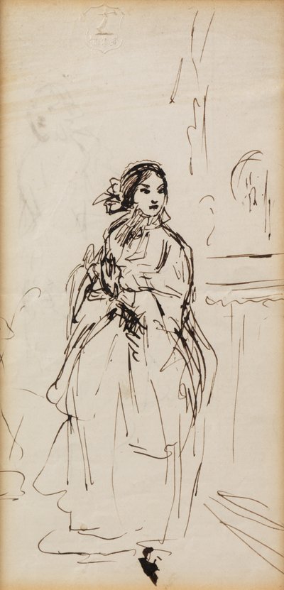 Hurrying Girl (pen og blæk) af William Powell Frith