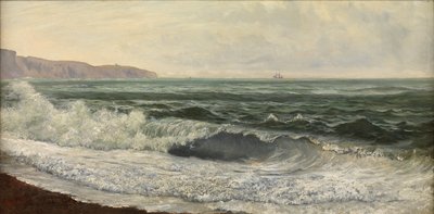 Rough Weather, West Bay, Dorset (olie på panel) af William Pye