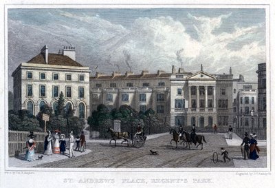 St Andrews Place, Regents Park, London, 1828. af William Radclyffe