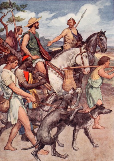 Pelopidas på vej til Theben, illustration fra 
