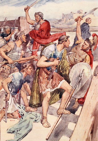 The pursuit of Gaius Gracchus, illustration fra 