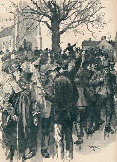 Warwickshire landarbejdere strejker: møde i Whitnash, 1872 1906 af William Rainey