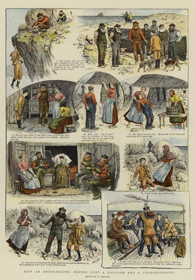 Hvordan en foretagsom redaktør mistede en ballon og en korrespondent (chromolitho) af William Ralston