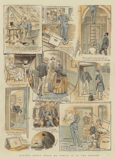 At holde hus, mens min familie er ved havet (chromolitho) af William Ralston