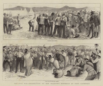 Zulu-krigen, fejring af Hendes Majestæts fødselsdag i Fort Laurence af William Ralston