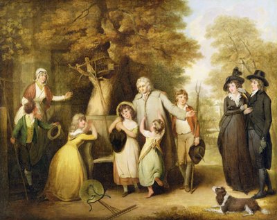 Den velvillige arving eller lejeren gendannet til sin familie (olie på lærred) af William Redmore Bigg