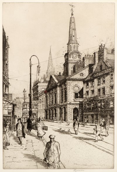 The Old Town House, Dundee, ca. 1930 (radering) af William Renison