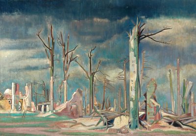 Avenue at Bourlon, Western Front (olie på lærred) af William Rothenstein