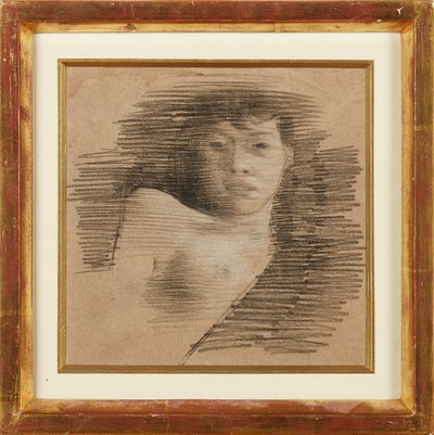 Pige i Paris (kridt og hvidt kridt) af William Rothenstein