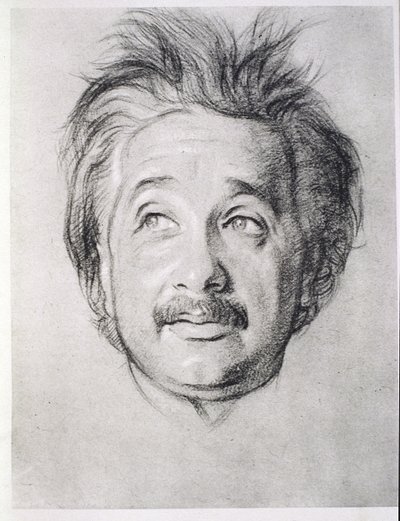 Portræt af Albert Einstein (1879-1955) (litho) af William Rothenstein