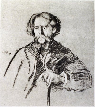 Portræt af Alphonse Daudet (1840-97) af William Rothenstein