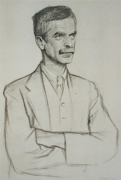 Portræt af John Lawrence Le Breton Hammond (1872-1949) af William Rothenstein