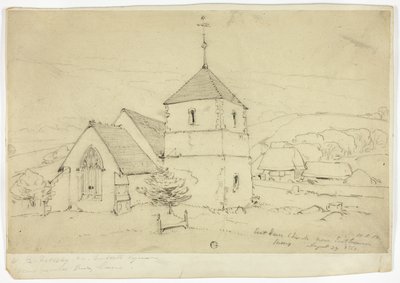 Eastham Church nær Eastbourne Sussex af William Roxby Beverley