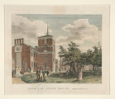 Bagsiden af State House, Philadelphia af William Russell Birch