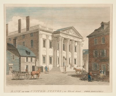 Bank of the United States, i Third Street Philadelphia af William Russell Birch