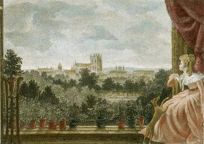 Mrs Cosway, Schomberg House, 80-82 Pall Mall, London, Storbritannien (farvegravering) af William Russell Birch