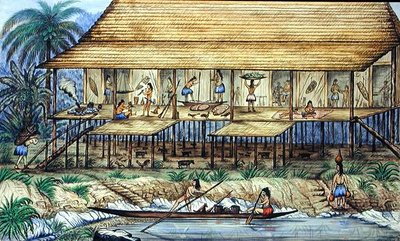 Dayak Longhouse af William Samwell