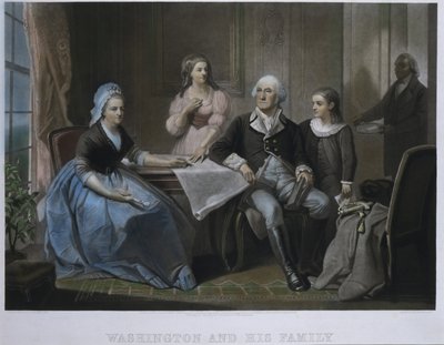 Washington og hans familie af William Sartain